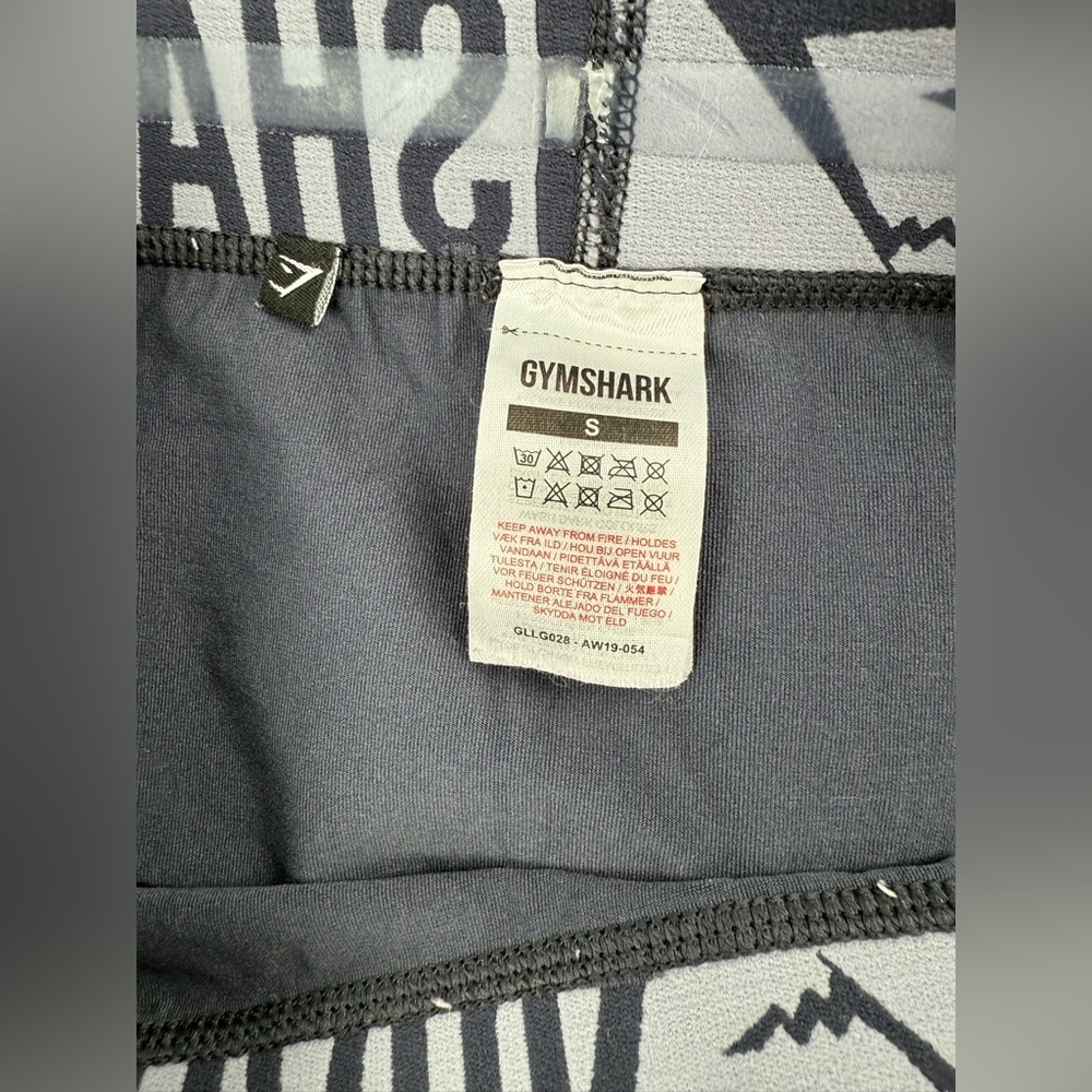 Gymshark Smokey Gray Logo Waistband Leggings Stretch Activewear Size S - Picture 4 of 4